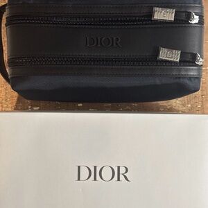DIOR MEN’S BLUE BLACK  TROUSSE POUCH TOILETRY CASE ORGANIZER BAG NEW IN BOX